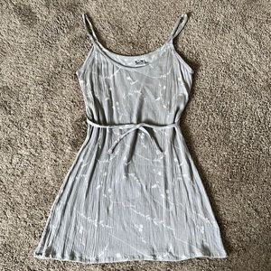 Grey and white floral lightweight dress/swimsuit cover up